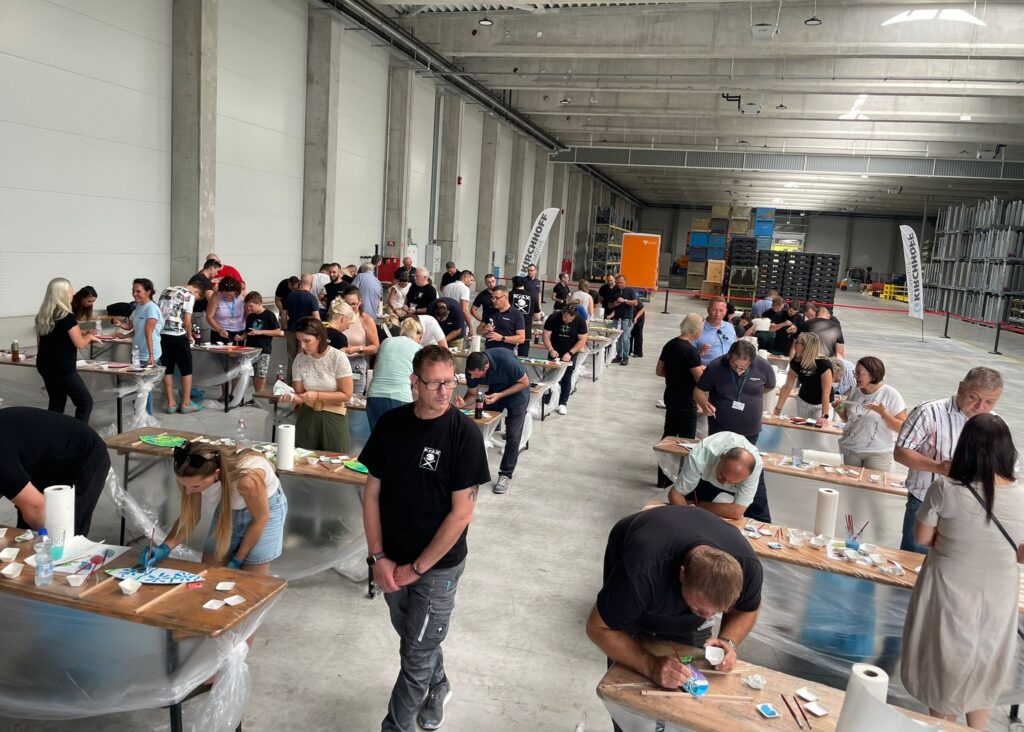 Our employees individually painted each custom-designed steel leaf themselves